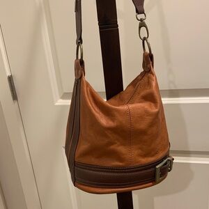 Brown Leather Bucket Bag